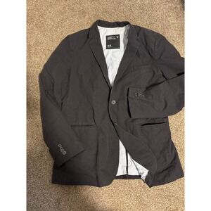 American Eagle Blazer Mens Medium Black Excellent Pinstripe Two-Button Jacket